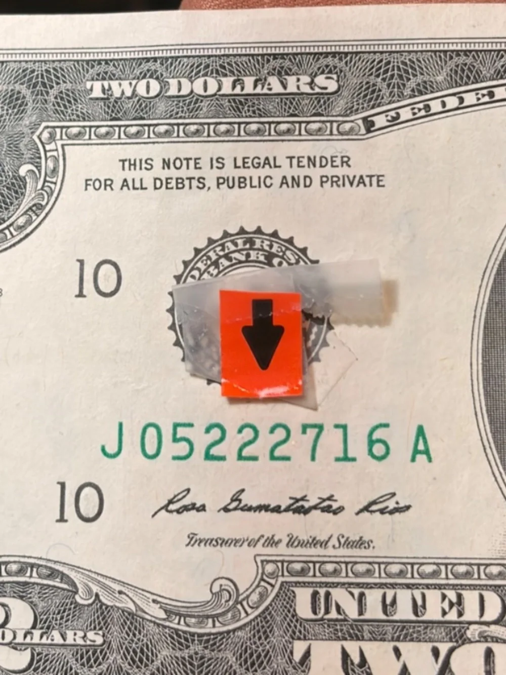 2013 $2 Fancy Triple 2s and Low Serial #J05222716A #206475914085
